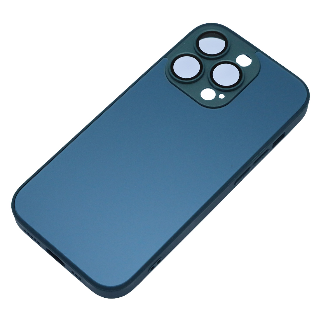 Чехол накладка AG Glass case для APPLE iPhone 14 Pro (6.1"), силикон, пластик, защита камеры, цвет синий