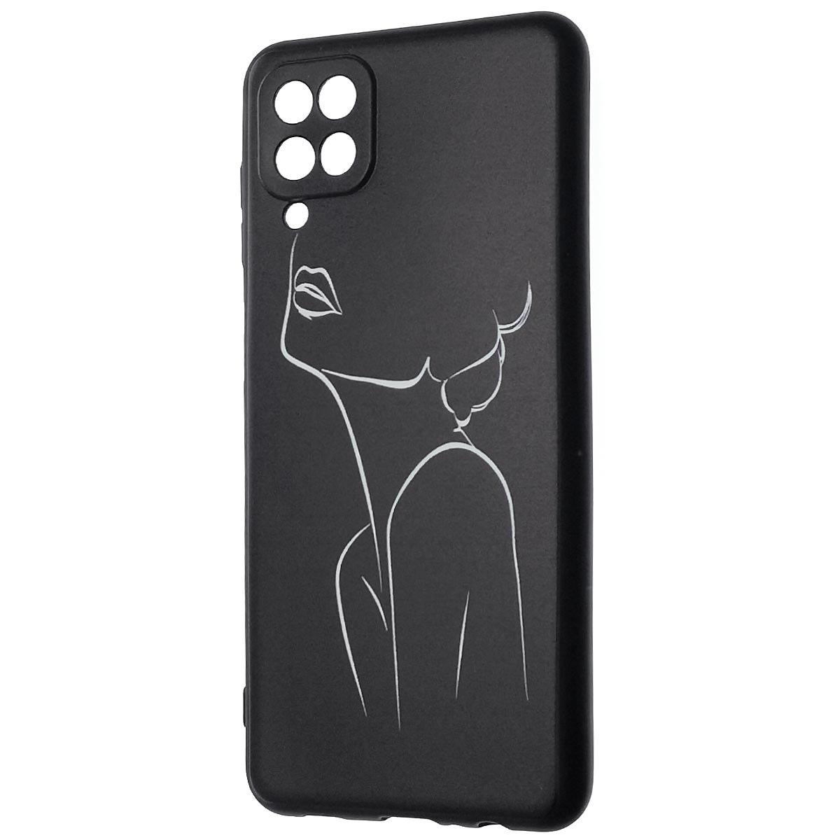 Чехол накладка для SAMSUNG Galaxy A42, силикон, рисунок женский силуэт