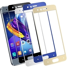 Защитное стекло 2D Full glass для HUAWEI Honor 9, 9 Premium (STF-AL00, STF-AL10, STF-L09, Glory 9), цвет окантовки золотистый.