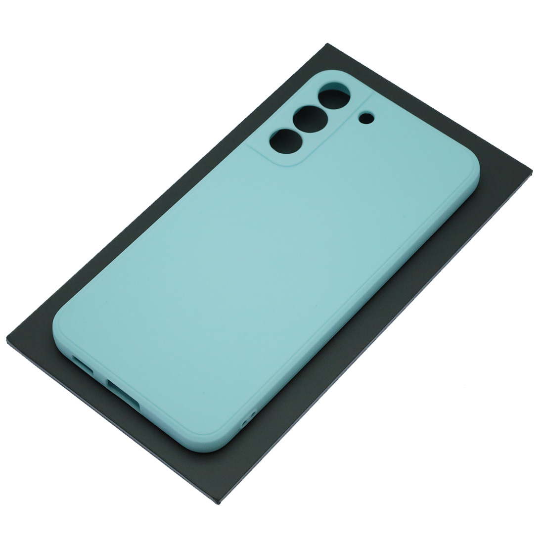 Чехол накладка для SAMSUNG Galaxy S22 Plus, силикон, бархат, цвет светло голубой