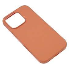 Чехол накладка Silicon Case для APPLE iPhone 16 Pro, силикон, бархат, цвет персиковый