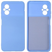 Чехол накладка NANO для XIAOMI POCO M5, силикон, бархат, цвет голубой