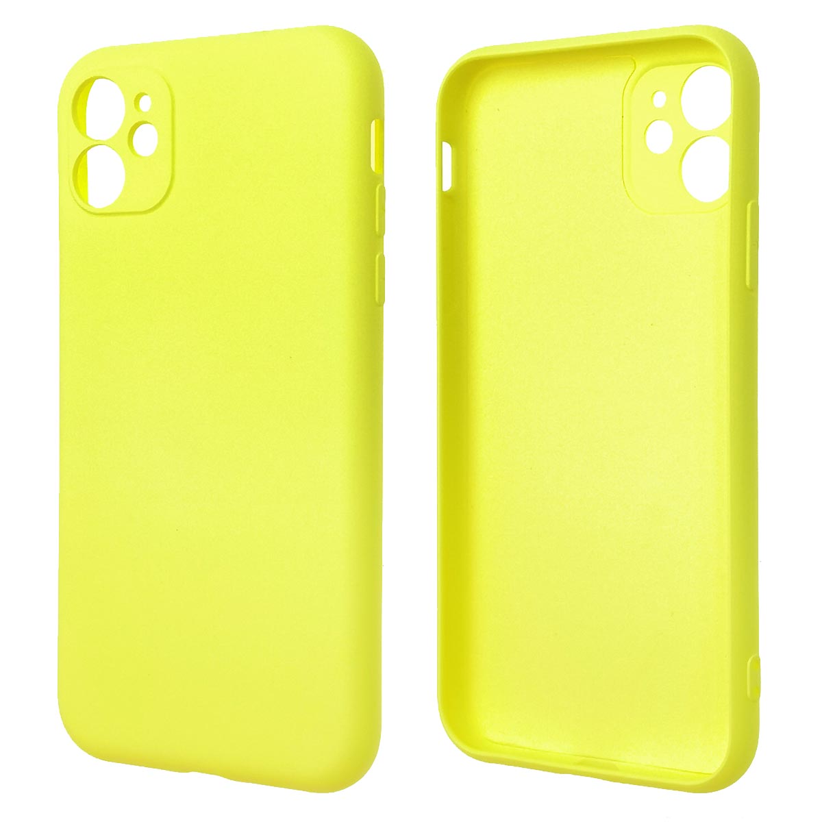 Чехол накладка NANO для APPLE iPhone 11, силикон, бархат, цвет желтый