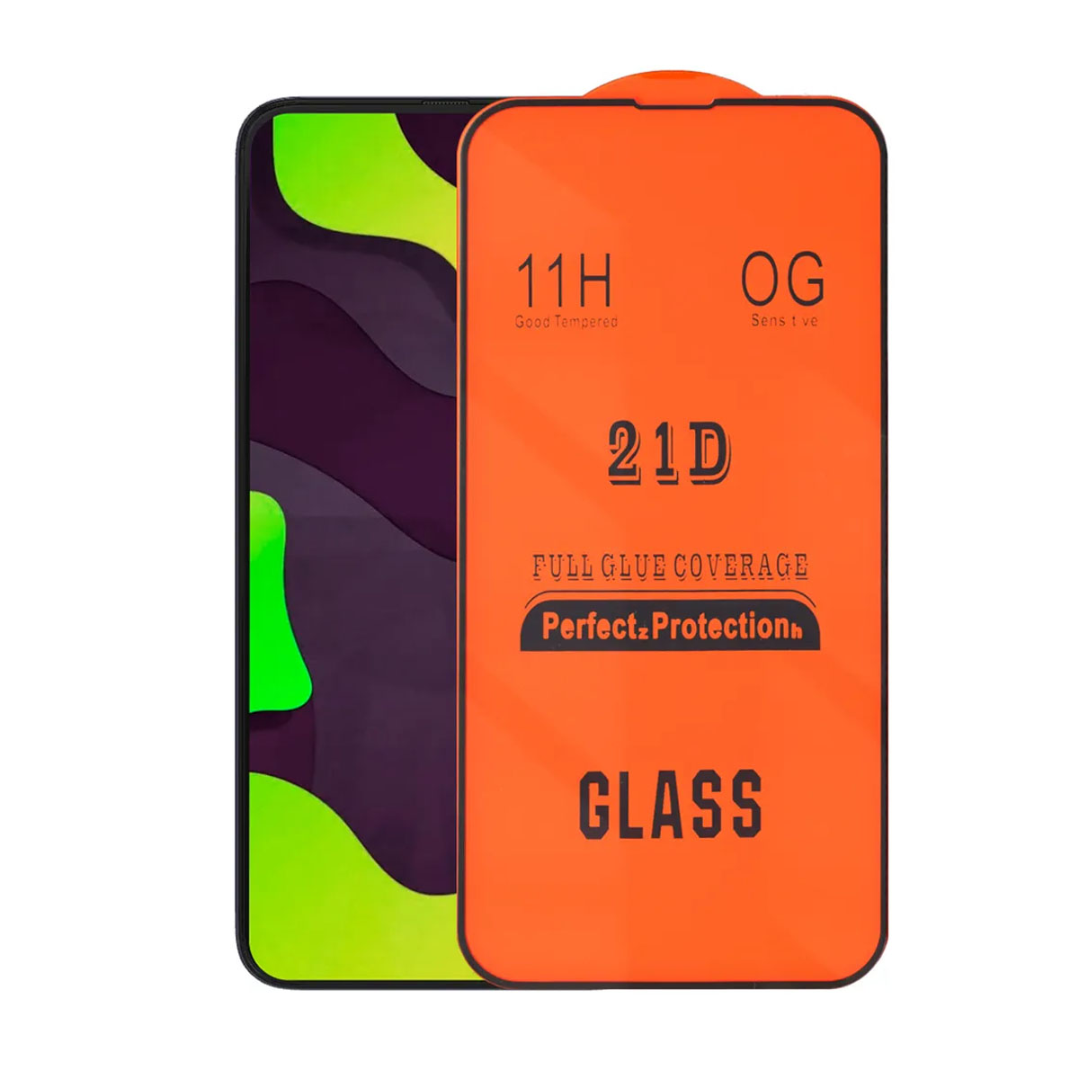 Защитное стекло 21D для APPLE iPhone 13 (6.1"), iPhone 13 Pro (6.1"), iPhone 14 (6.1"), цвет окантовки черный