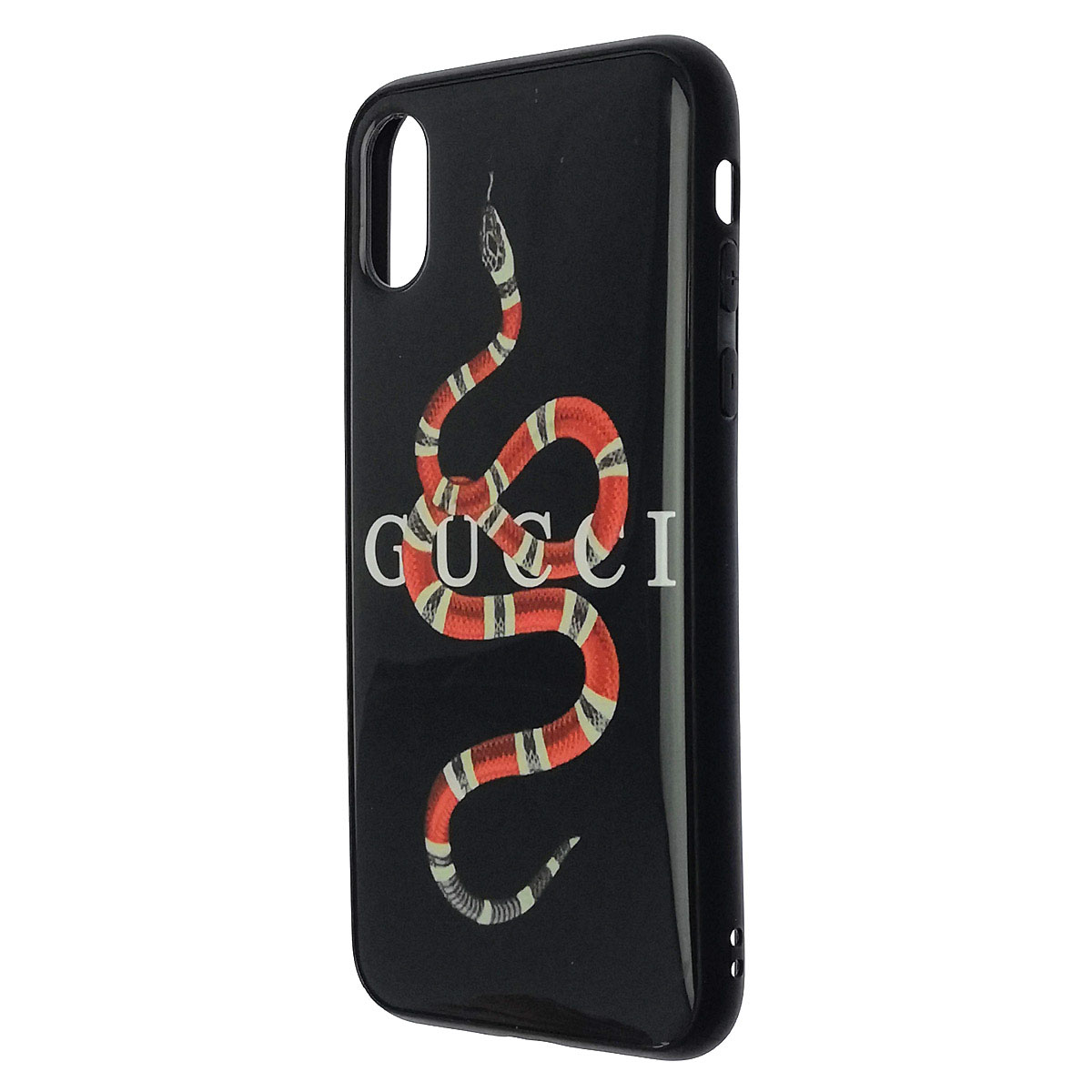 Чехол накладка для APPLE iPhone X, iPhone XS, силикон, глянцевый, рисунок Змея Gucci