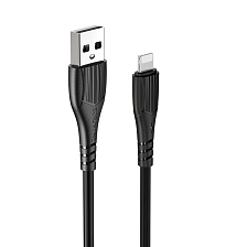 Кабель BOROFONE BX37 Wieldy Lightning 8 pin, 2.4A, длина 1 метр, цвет черный Кабель BOROFONE BX37 Wieldy Lightning 8 pin, 2.4A, длина 1 метр, цвет черный