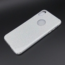 Чехол накладка Shine для APPLE iPhone XS MAX, силикон, блестки, цвет серебристый.