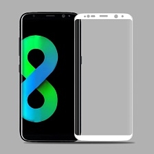 Защитное стекло 2D для Samsung S8 в техпаке, цвет белый.