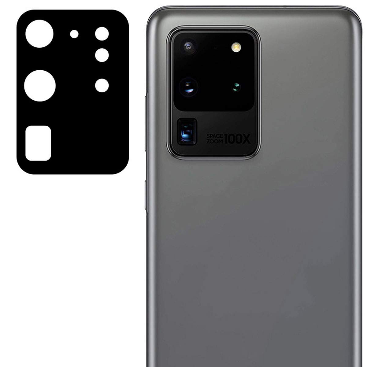 Защитное стекло на заднюю камеру для SAMSUNG Galaxy S20 Ultra, цвет черный Защитное стекло на заднюю камеру для SAMSUNG Galaxy S20 Ultra, цвет черный