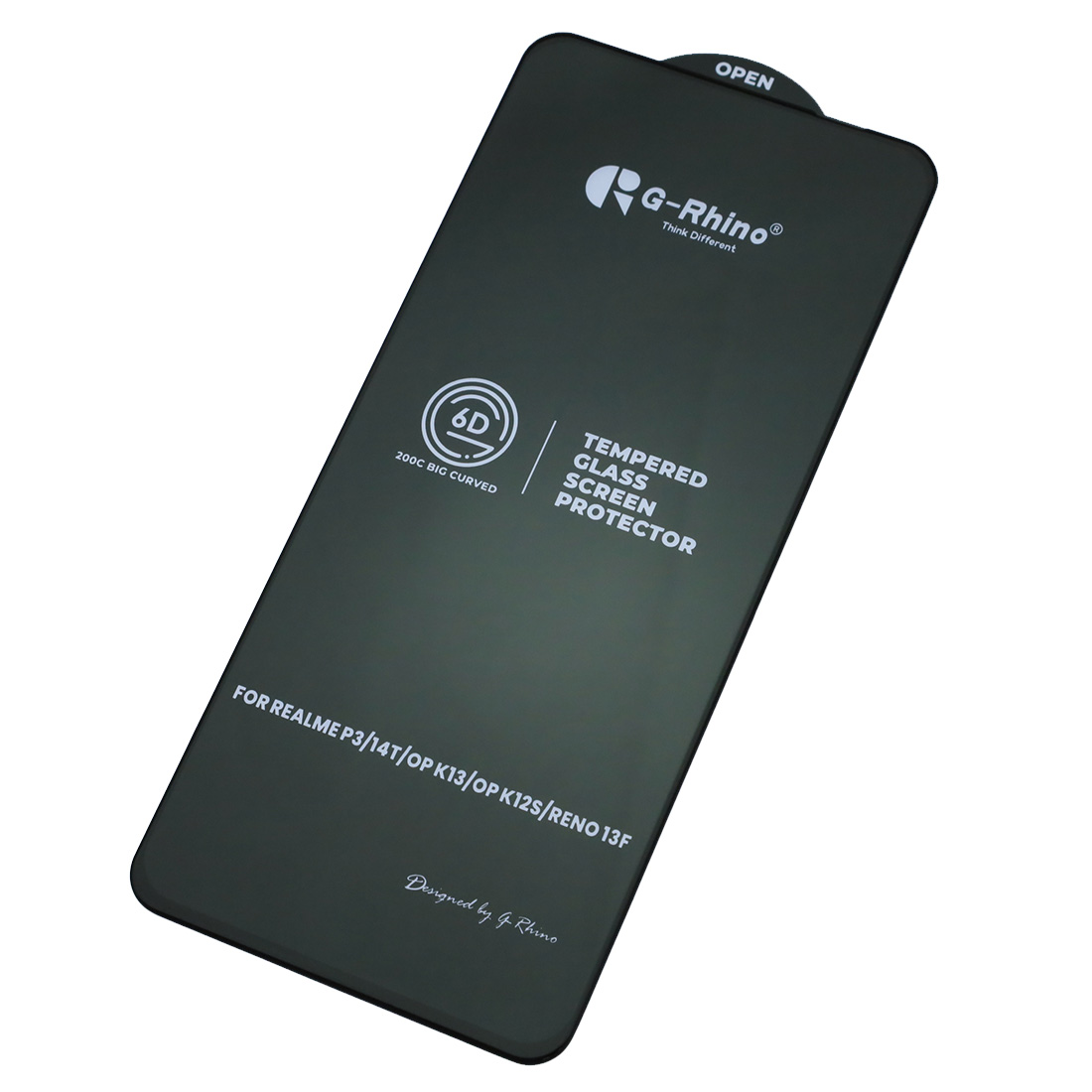 Защитное стекло 6D G-Rhino 200C для Realme 14, Realme 14T, Realme P3, OPPO K12S, OPPO K13, цвет окантовки черный (Тип 2)