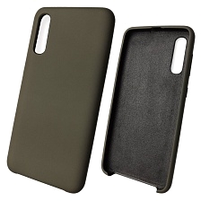Чехол накладка Silicon Cover для SAMSUNG Galaxy A50 (SM-A505), A30s (SM-A307), A50s (SM-A507), силикон, бархат, цвет темно оливковый.