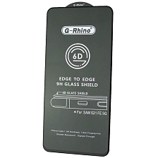 Защитное стекло 6D G-Rhino для SAMSUNG Galaxy S21 FE, цвет окантовки черный