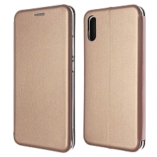 Чехол книжка STYLISH для XIAOMI Redmi 9A, экокожа, визитница, цвет розовое золото.