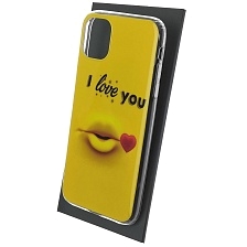 Чехол накладка для APPLE iPhone 11, силикон, глянцевый, рисунок I love you