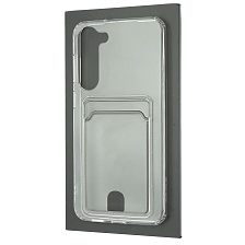Чехол накладка CARD CASE для SAMSUNG Galaxy S23 Plus, силикон, отдел для карт, цвет прозрачный