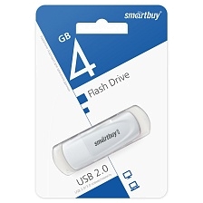 Флешка USB 2.0 4GB SMARTBUY Scout, цвет белый
