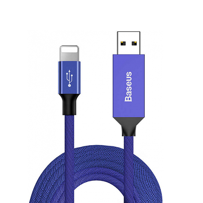 Кабель USB-Lightning Baseus Artistic Striped Cable CALYW-M03 5м цвет синий.