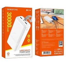 Внешний портативный аккумулятор, Power Bank BOROFONE BJ33B Creed power, 30000mAh, цвет белый