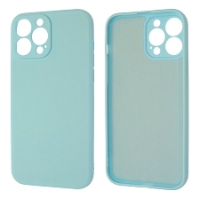 Чехол накладка для APPLE iPhone 13 Pro Max (6.7), силикон, бархат, цвет светло голубой