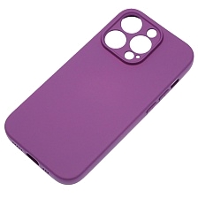 Чехол накладка NANO для APPLE iPhone 14 Pro, защита камеры, силикон, бархат, цвет фиолетовый Чехол накладка NANO для APPLE iPhone 14 Pro, защита камеры, силикон, бархат, цвет фиолетовый