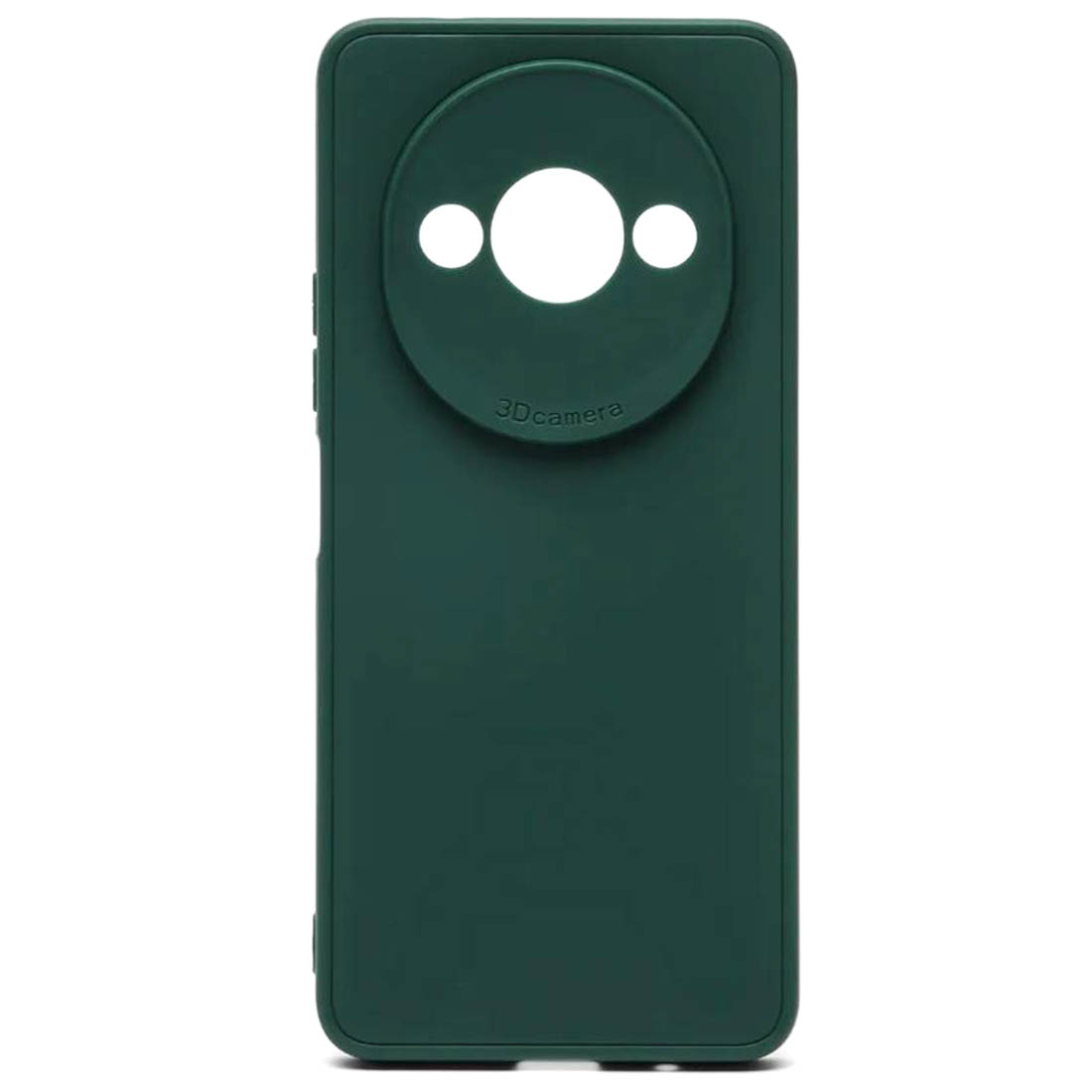 Чехол накладка для XIAOMI Redmi A3, защита камеры, силикон, цвет темно зеленый