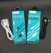 Celebrat CB-11i кабель-USB Lightning 8-pin (1.2A - 1 метр) прорезиненная оболочка круглая, цвет чёрный.