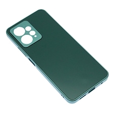 Чехол накладка для XIAOMI Redmi Note 12 4G, защита камеры, силикон, пластик, цвет темно зеленый