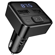 АЗУ (Автомобильное зарядное устройство) BOROFONE BC63 Selecto с FM трансмиттером, 15W, Bluetooth, 2 USB, QC3.0, цвет черный