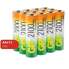 Аккумулятор перезаряжаемый GP HR6 AA Shrink 12 NI-MH 2100mAh, тип пальчиковый Аккумулятор перезаряжаемый GP HR6 AA Shrink 12 NI-MH 2100mAh, тип пальчиковый