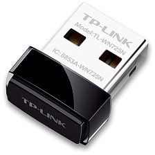 Беспроводной Wi-Fi USB адаптер TP-LINK TL-WN725N  стандарта N, 802.11b/g/n, USB 2.0, 150 Mb/s, цвет черный