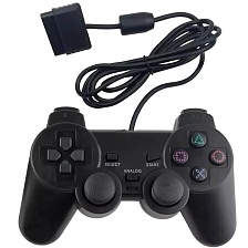 Геймпад проводной, джойстик для PS2, PS1, цвет черный