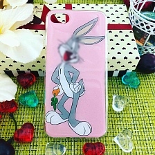 Чехол накладка для APPLE iPhone 7, 8, силикон, рисунок Кролик Роджер с морковкой.
