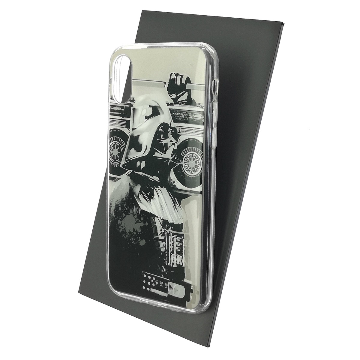 Чехол накладка для APPLE iPhone X, iPhone XS, силикон, глянцевый, рисунок Дарт Вейдер с магнитофоном