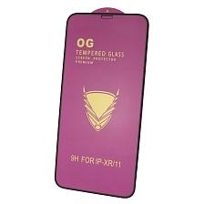 Защитное стекло 9H OG ARMOR для APPLE iPhone XR, iPhone 11, цвет окантовки черный
