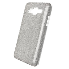 Чехол накладка Shine для SAMSUNG Galaxy J2 Prime 2016 (SM-G532), силикон, блестки, цвет серебристый.