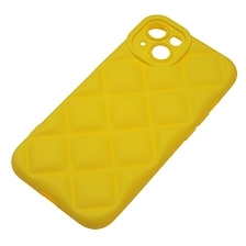 Чехол накладка для APPLE iPhone 13 (6.1"), силикон, 3D ромб, цвет желтый