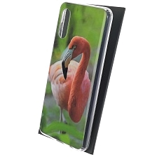 Чехол накладка для SAMSUNG Galaxy A02 (SM-A022G/DS), силикон, глянцевый, рисунок Фламинго