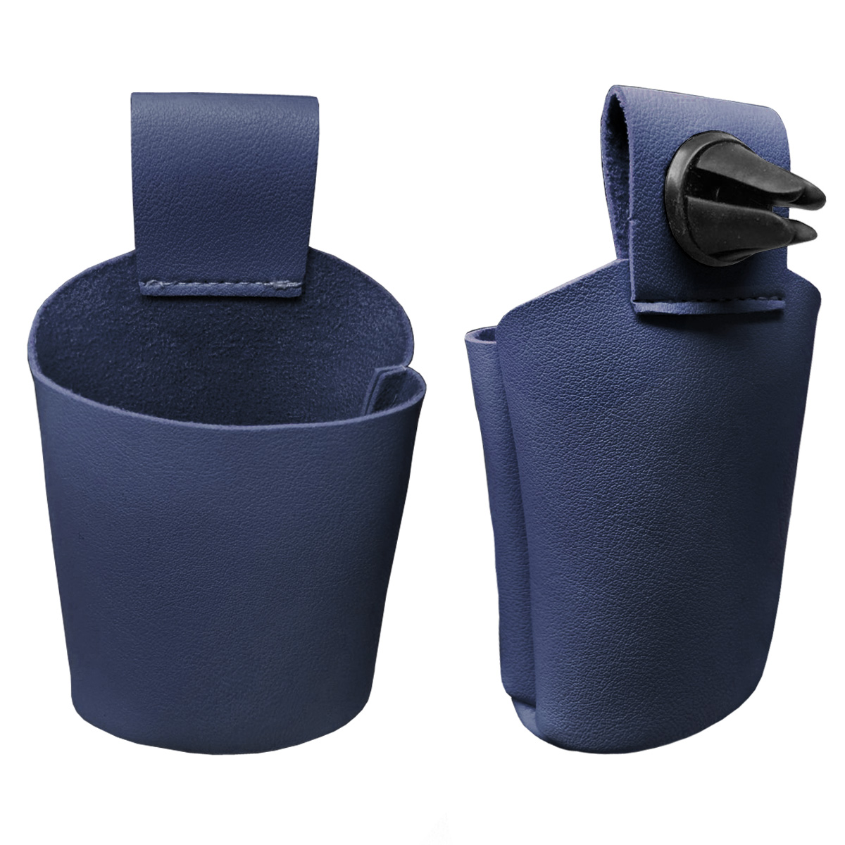 Держатель кожанный мешок для телефонов/смартфонов (4,7+5,5см) в дефлектор цв. синий.