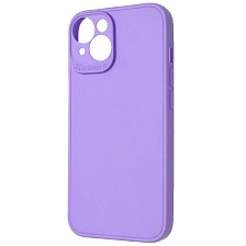 Чехол накладка для APPLE iPhone 14, защита камеры, силикон, цвет сиреневый