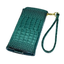 Чехол кошелек универсальный для смартфонов размером 5.0, под кожу крокодила, цвет бирюзовый