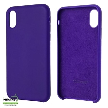 Чехол накладка Silicon Case для APPLE iPhone X, iPhone XS, силикон, бархат, цвет индиго