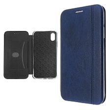 Чехол книжка VINTAGE LiNE для APPLE iPhone XR, экокожа, цвет темно синий.
