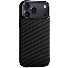Чехол накладка FreeAir с поддержкой MagSafe для APPLE iPhone 17 Pro Max, пластик, карбон, цвет черный