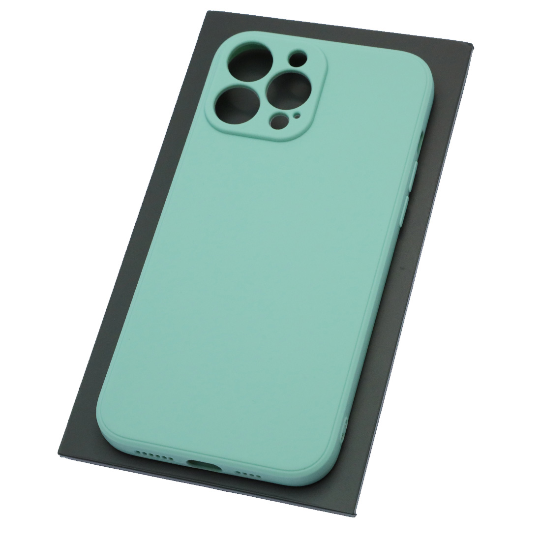 Чехол накладка для APPLE iPhone 13 Pro Max, силикон, бархат, цвет мятный