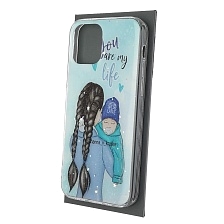 Чехол накладка Vinil для APPLE iPhone 12 (6.1"), iPhone 12 Pro (6.1"), силикон, блестки, глянцевый, рисунок You are my life