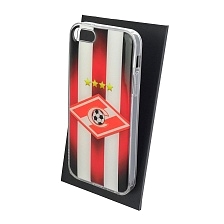 Чехол накладка для APPLE iPhone 5, iPhone 5G, iPhone 5S, iPhone SE, силикон, глянцевый, рисунок Спартак 4 звезды