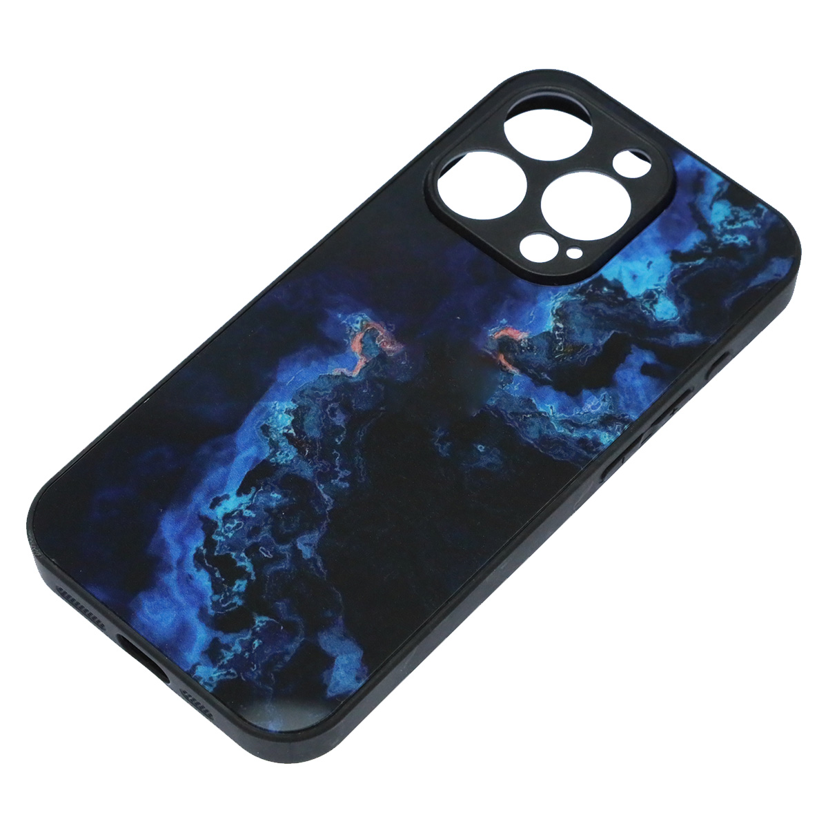 Чехол накладка для APPLE iPhone 15 Pro (6.1"), силикон, пластик, рисунок синяя абстракция Чехол накладка для APPLE iPhone 15 Pro (6.1"), силикон, пластик, рисунок синяя абстракция
