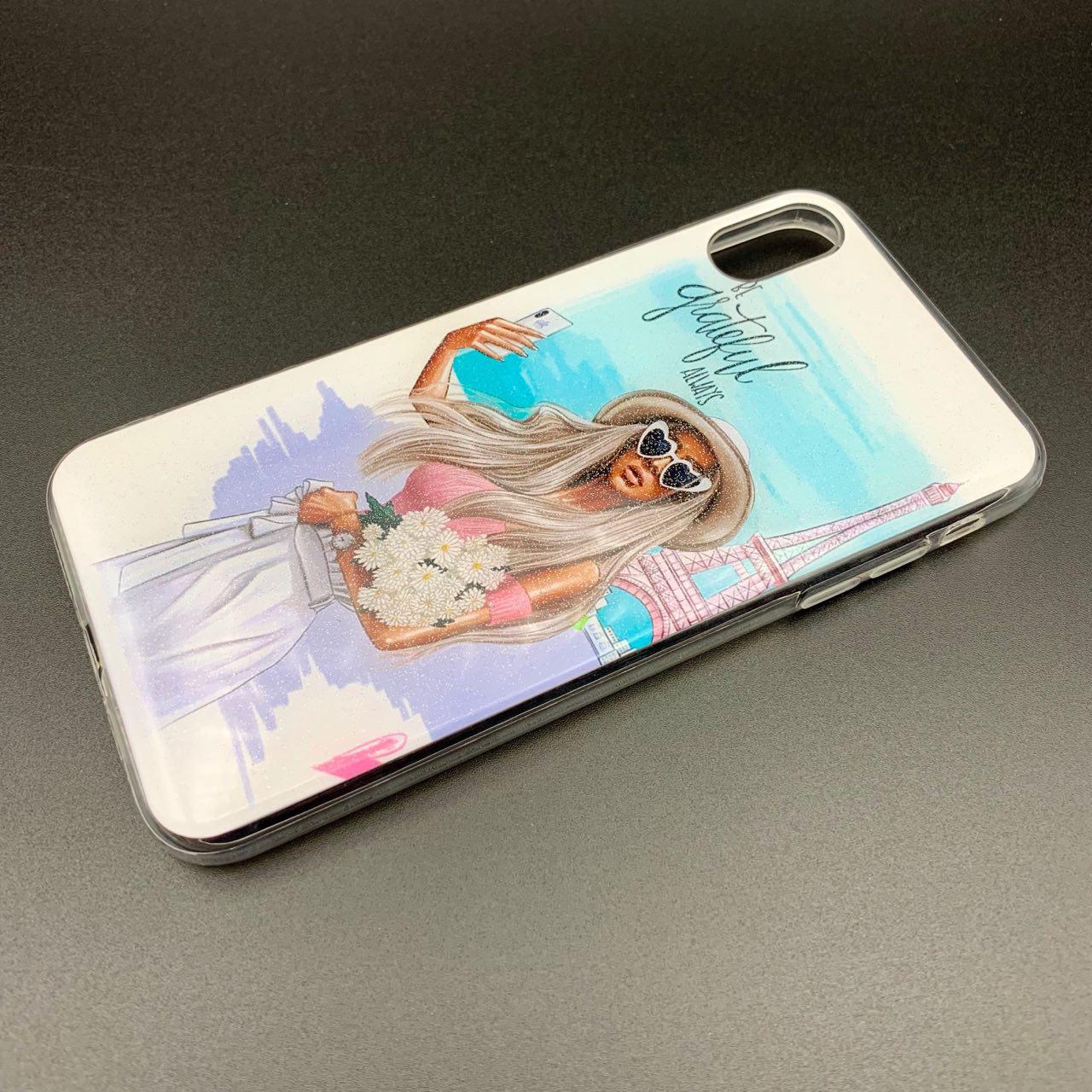 Чехол накладка для APPLE iPhone XS MAX, силикон, рисунок Be grateful ALWAYS.