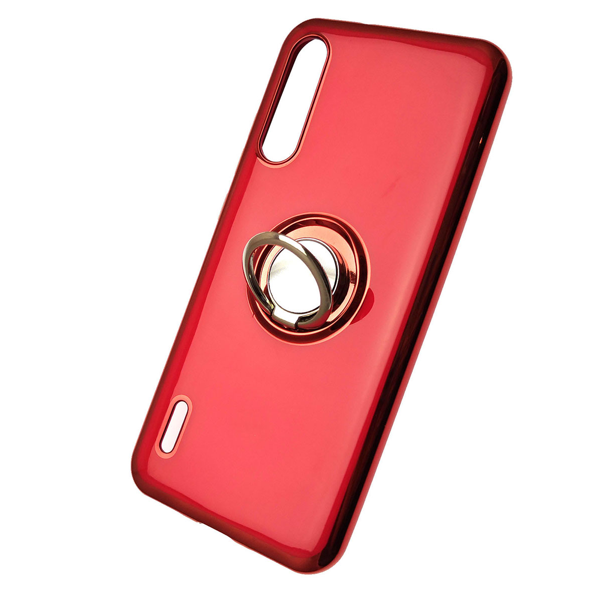 Чехол накладка для XIAOMI Mi A3, Mi CC9E, силикон, кольцо держатель, цвет красный.