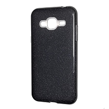 Чехол накладка Shine для SAMSUNG Galaxy J3 2016 (SM-J310), силикон, блестки, цвет черный